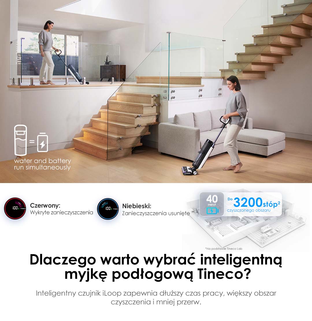 Tineco FLOOR ONE S7 Pro Inteligentny Odkurzacz Mopujący, odkurzacz, odkurzacz bezprzewodowy, odkurzacz piorący, odkurzacz pionowy, odkurzacz myjący, odkurzacz mopujący