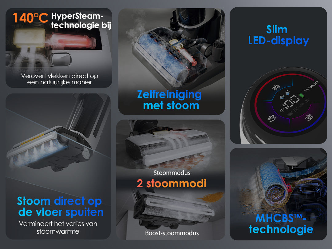 Tineco FLOOR ONE S7 Steam Intelligente Stofzuiger met Dweilfunctie, stofzuiger, steelstofzuiger, draadloze stofzuiger, beste stofzuiger, dweil