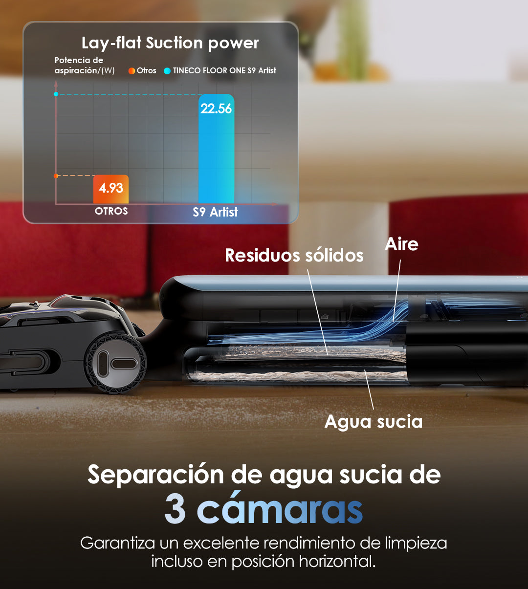Tineco Floor One S9 Artist Aspiradora fregadora, aspiradora sin cable, aspira y friega sin esfuerzo