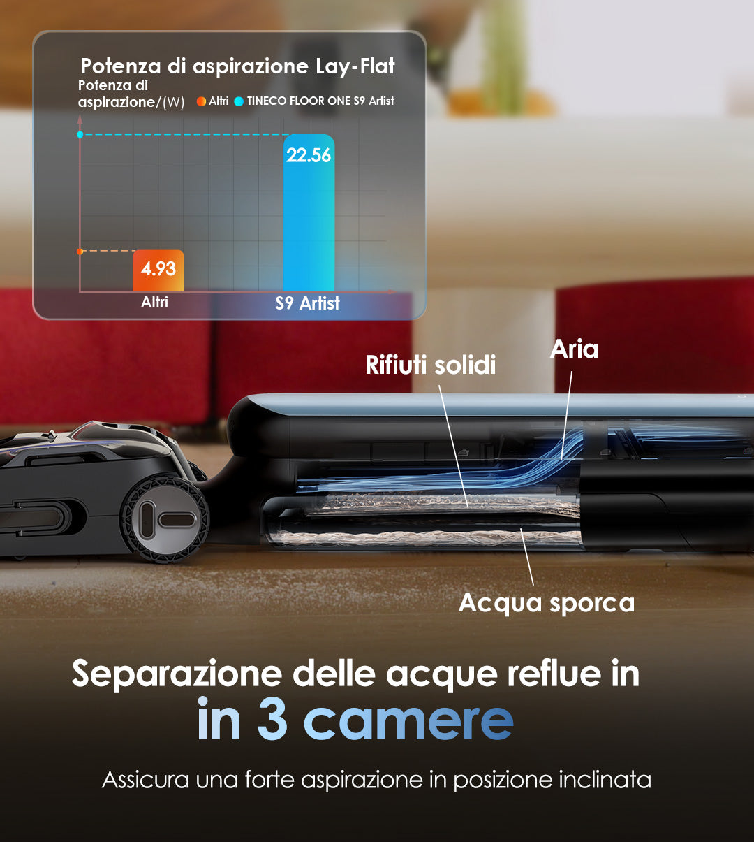 Tineco Floor One S9 Artist Aspirapolvere Lavapavimenti, aspirapolvere senza fili, scopa elettrica senza fili