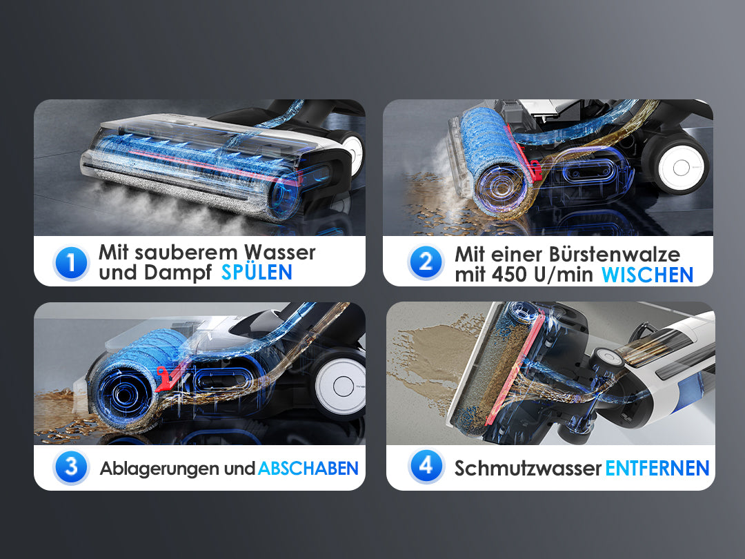 Tineco FLOOR ONE S7 Steam intelligenter Nass- und Trockensauger, Dampfreiniger,nasssauger, nass trockensauger, staubsauger, wischsauger, wischmop