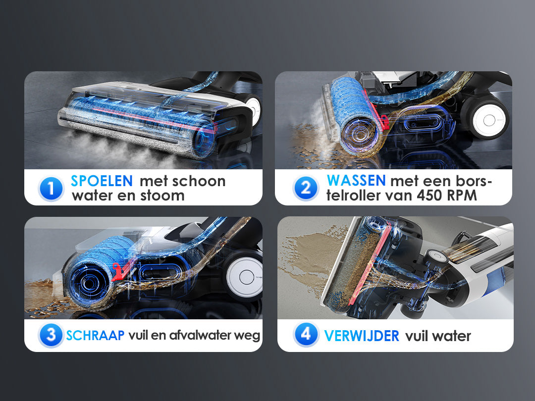 Tineco FLOOR ONE S7 Steam Intelligente Stofzuiger met Dweilfunctie, stofzuiger, steelstofzuiger, draadloze stofzuiger, beste stofzuiger, dweil