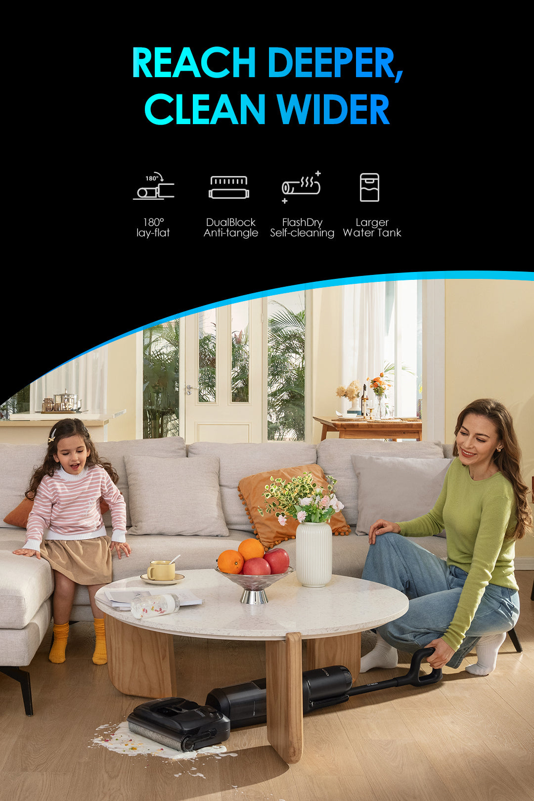 Tineco FLOOR ONE S7 Stretch Ultra intelligenter Nass- und Trockensauger, nasssauger, nass trockensauger, staubsauger, wischsauger, wischmop