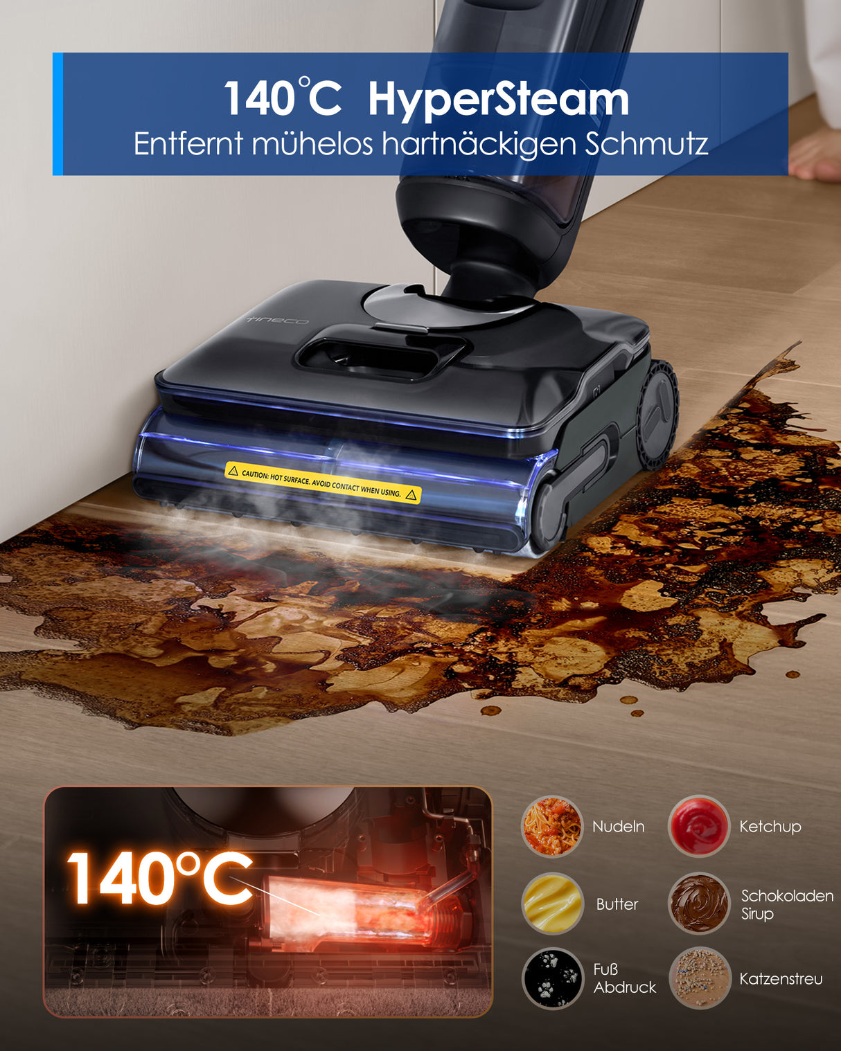 Tineco FLOOR ONE S7 Stretch Steam dampfreiniger，Nass- und Trockensauger, nass trockensauger, wischsauger, staubsauger, Besen, staubsauger kabellos, akku staubsauger