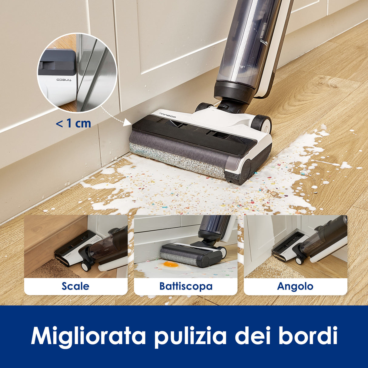 Tineco FLOOR ONE S5 COMBO POWER KIT 3-in-1 Lavapavimenti e Aspirapolvere Intelligente per liquidi e solidi