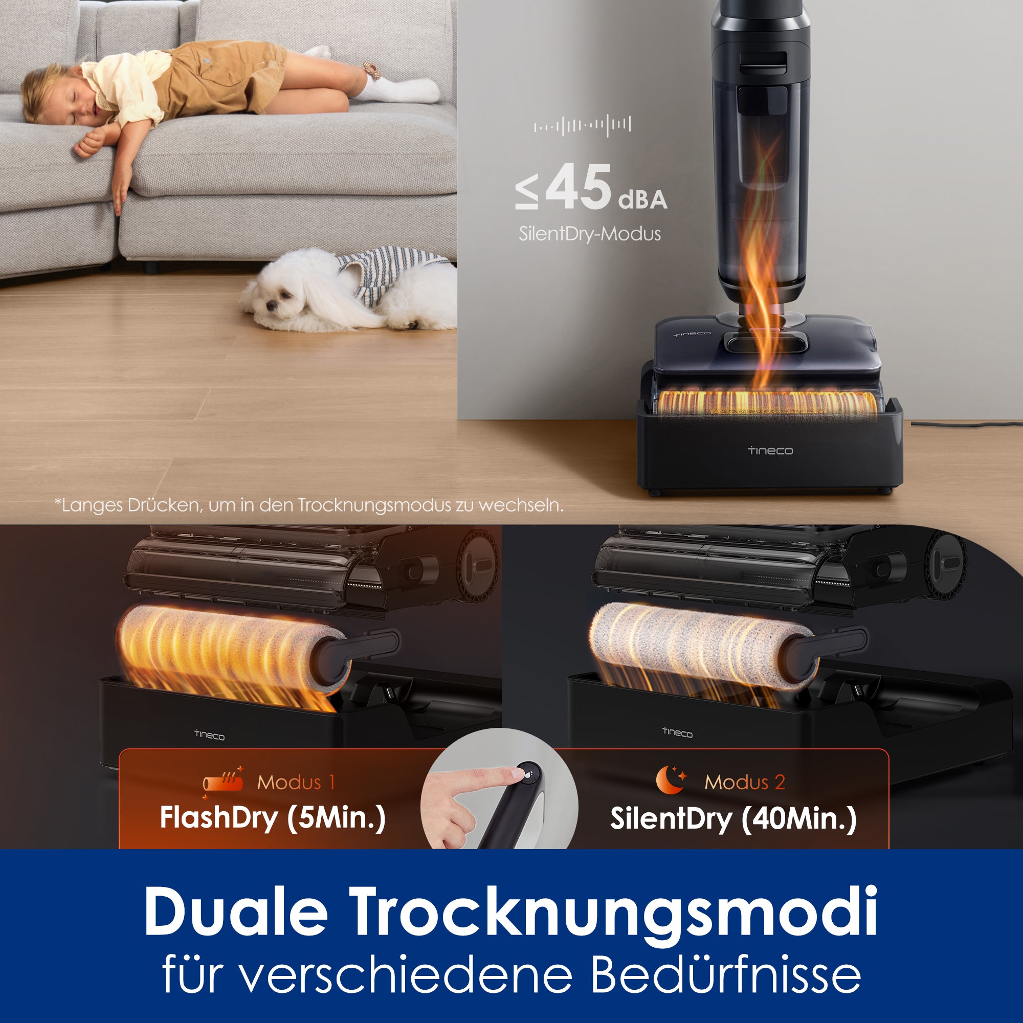 Tineco FLOOR ONE S7 Stretch Steam Lavapavimenti e Aspirapolvere a Vapore Senza Fili