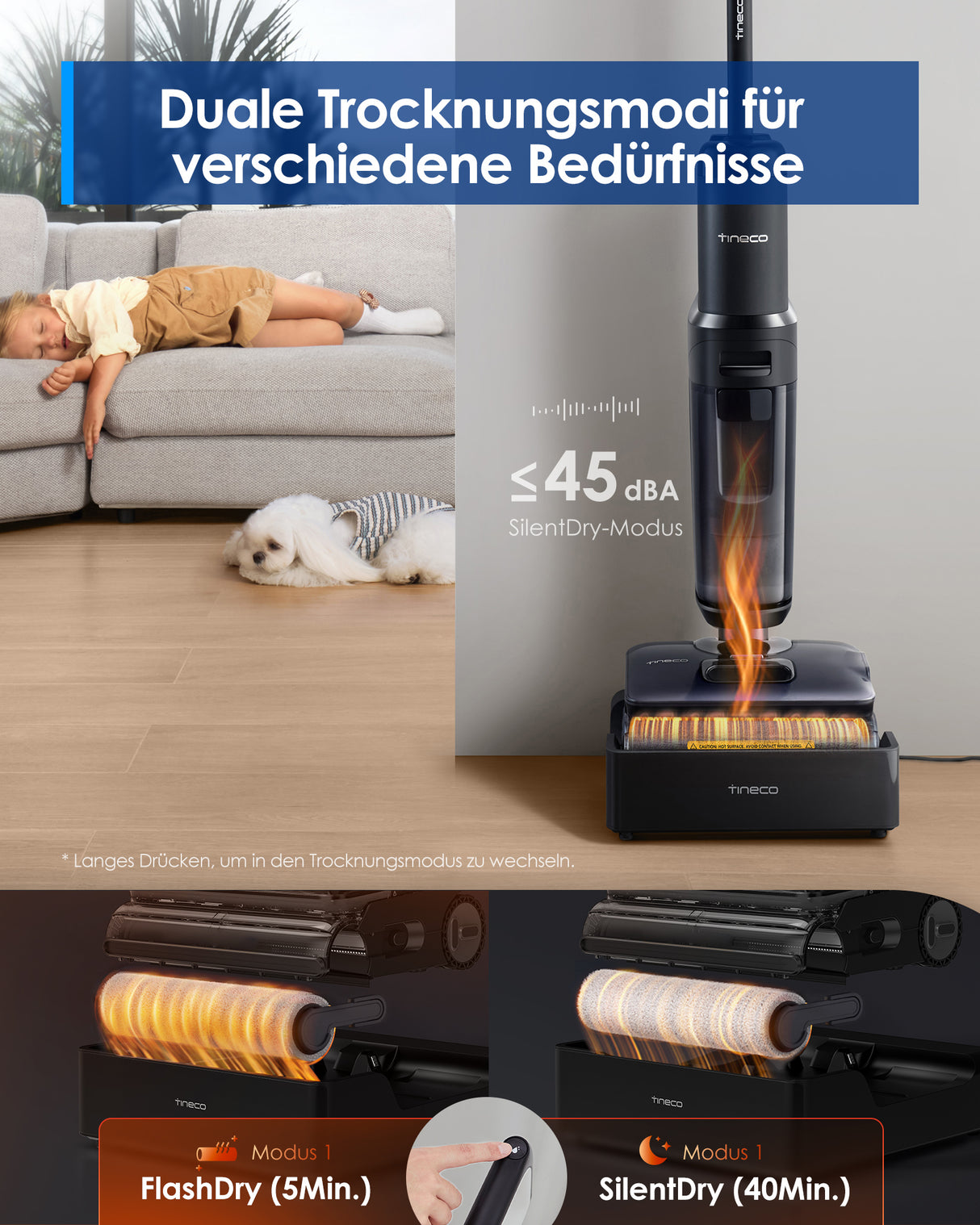 Tineco FLOOR ONE S7 Stretch Steam dampfreiniger，Nass- und Trockensauger, nass trockensauger, wischsauger, staubsauger, Besen, staubsauger kabellos, akku staubsauger