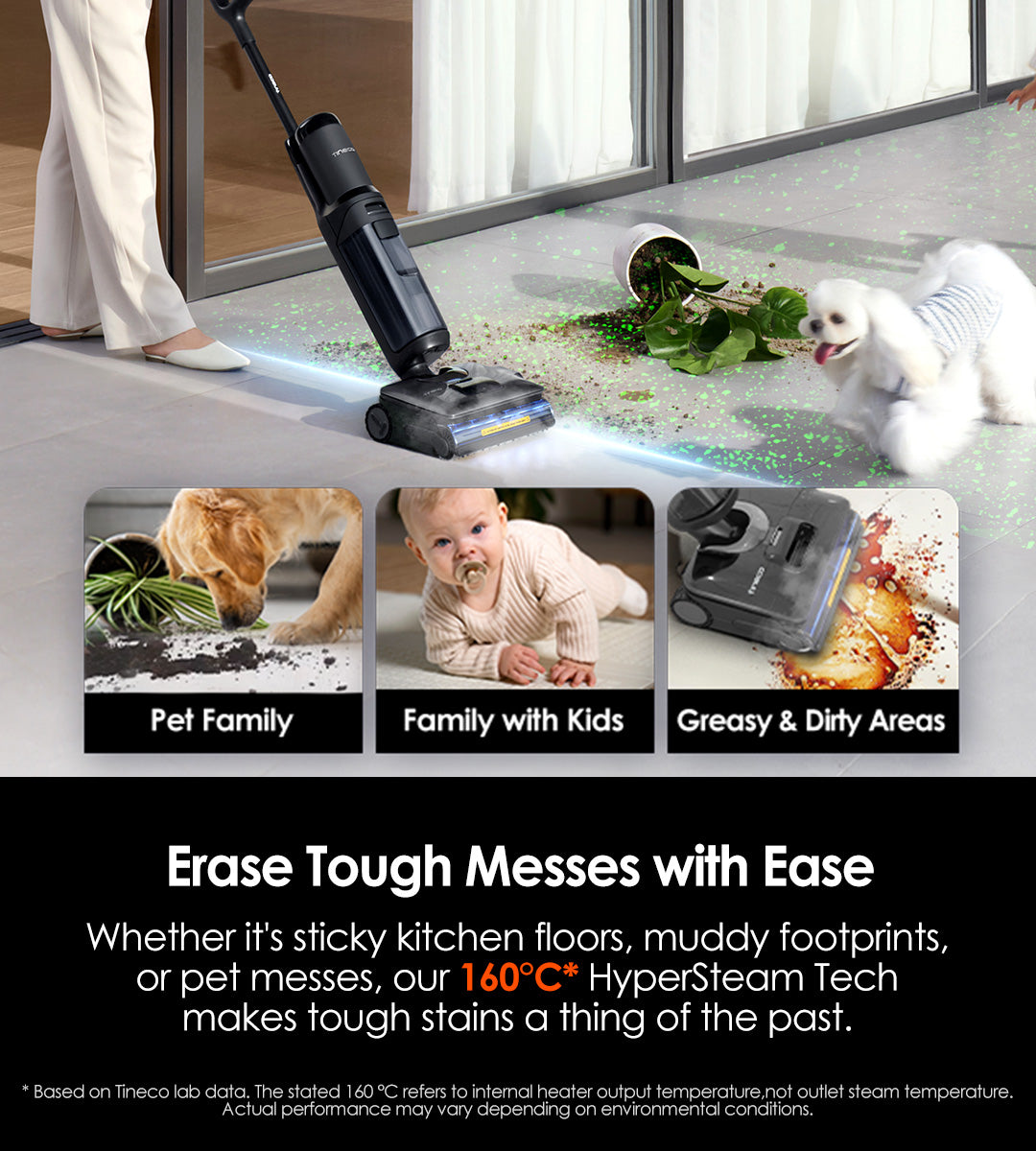 Tineco FLOOR ONE S7 Stretch Steam Stofzuiger met Dweilfunctie, stofzuiger, ​steelstofzuiger, draadloze stofzuiger, dweil, beste stofzuiger