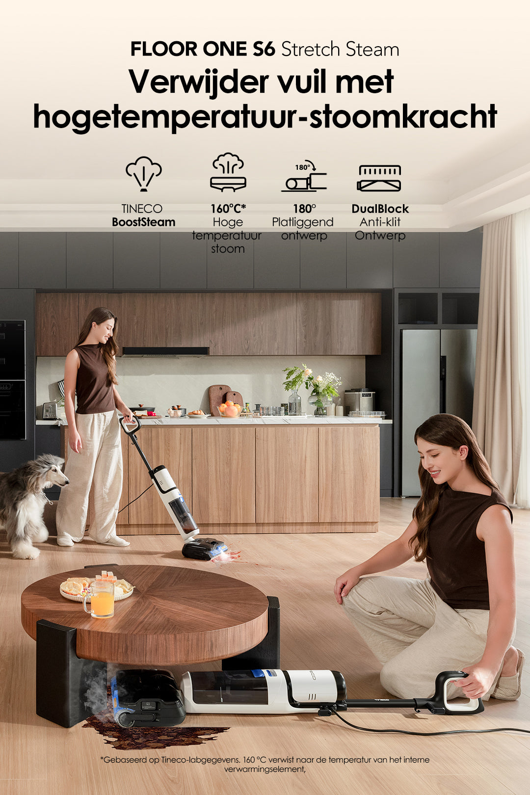 Tineco FLOOR ONE S6 Stretch Steam Nass- und Trockensauger, nass trockensauger, wischsauger, staubsauger, nass trocken sauger, tineco floor one s5. tineco staubsauger, tineco s7, nassreiniger，Dampfreiniger
Das FLOOR ONE S6 Stretch Steam entfernt Schmutz mit Hochtemperatur-Dampfkraft: Es verfügt über TINECO BoostSteam, 160°C-Hochtemperatur-Dampf, ein 180°-Flachliegendes Design sowie das DualBlock Anti-Verwicklungs-Design – zudem ist es bereits 3 Jahre in Folge der weltweit führende Nass-Trocken-Sauger-Marken.