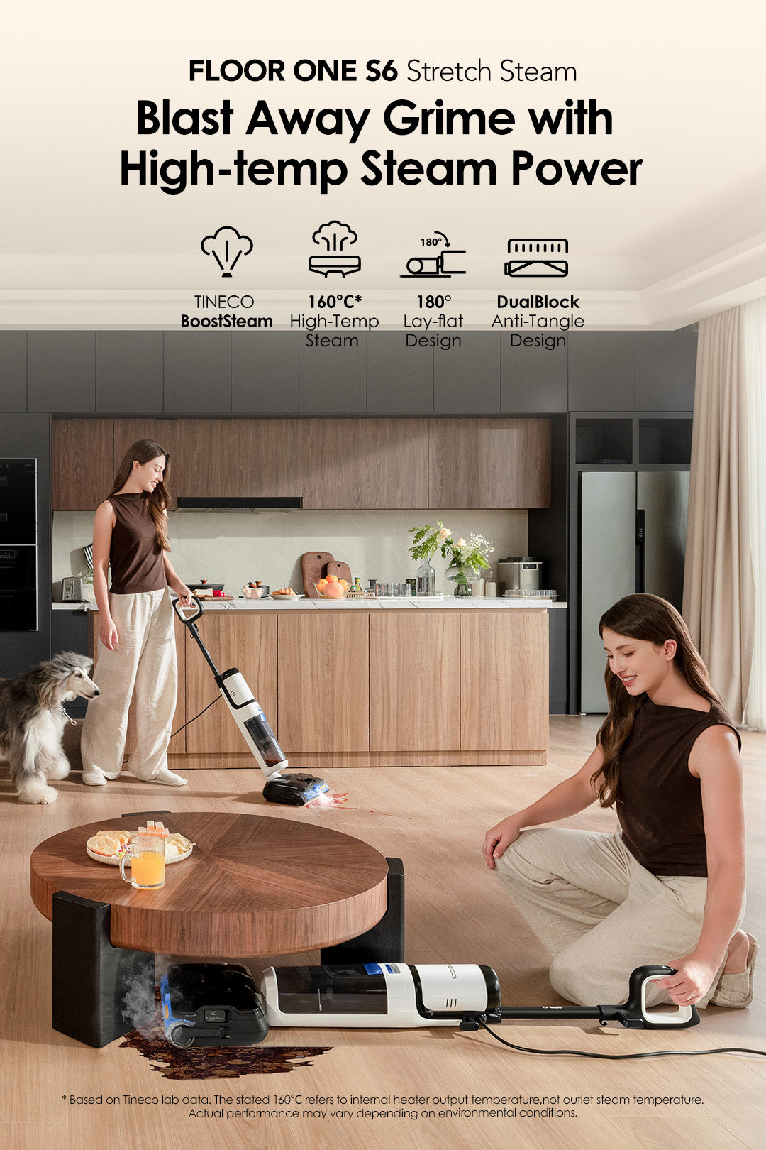 Tineco FLOOR ONE S6 Stretch Steam Nass- und Trockensauger, nass trockensauger, wischsauger, staubsauger, nass trocken sauger, tineco floor one s5. tineco staubsauger, tineco s7, nassreiniger，Dampfreiniger
Das FLOOR ONE S6 Stretch Steam entfernt Schmutz mit Hochtemperatur-Dampfkraft: Es verfügt über TINECO BoostSteam, 160°C-Hochtemperatur-Dampf, ein 180°-Flachliegendes Design sowie das DualBlock Anti-Verwicklungs-Design – zudem ist es bereits 3 Jahre in Folge der weltweit führende Nass-Trocken-Sauger-Marken.