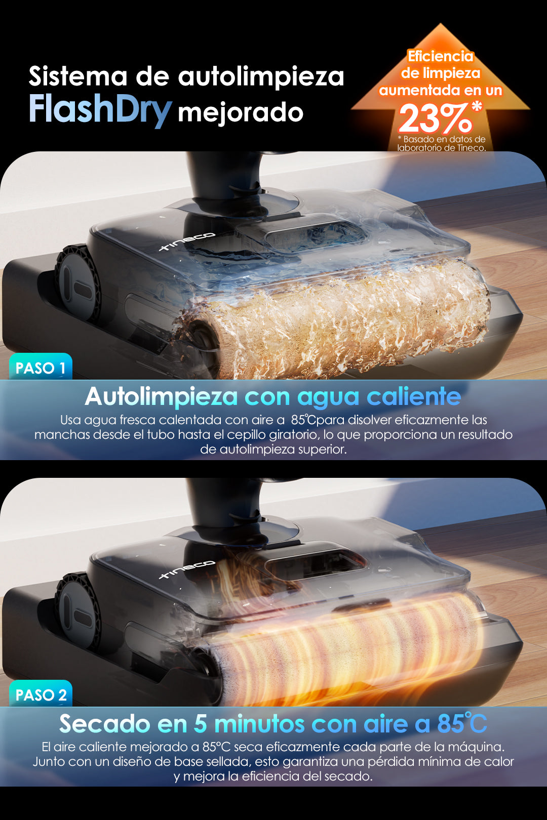 Tineco Floor One S9 Artist Aspiradora fregadora, aspiradora sin cable, aspira y friega sin esfuerzo