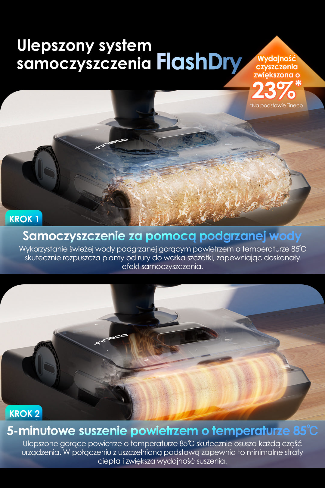 Tineco FLOOR ONE S9 Artist Odkurzacz Mopujący, odkurzacz, odkurzacz bezprzewodowy, odkurzacz piorący, odkurzacz pionowy, odkurzacz myjący, odkurzacz mopujący