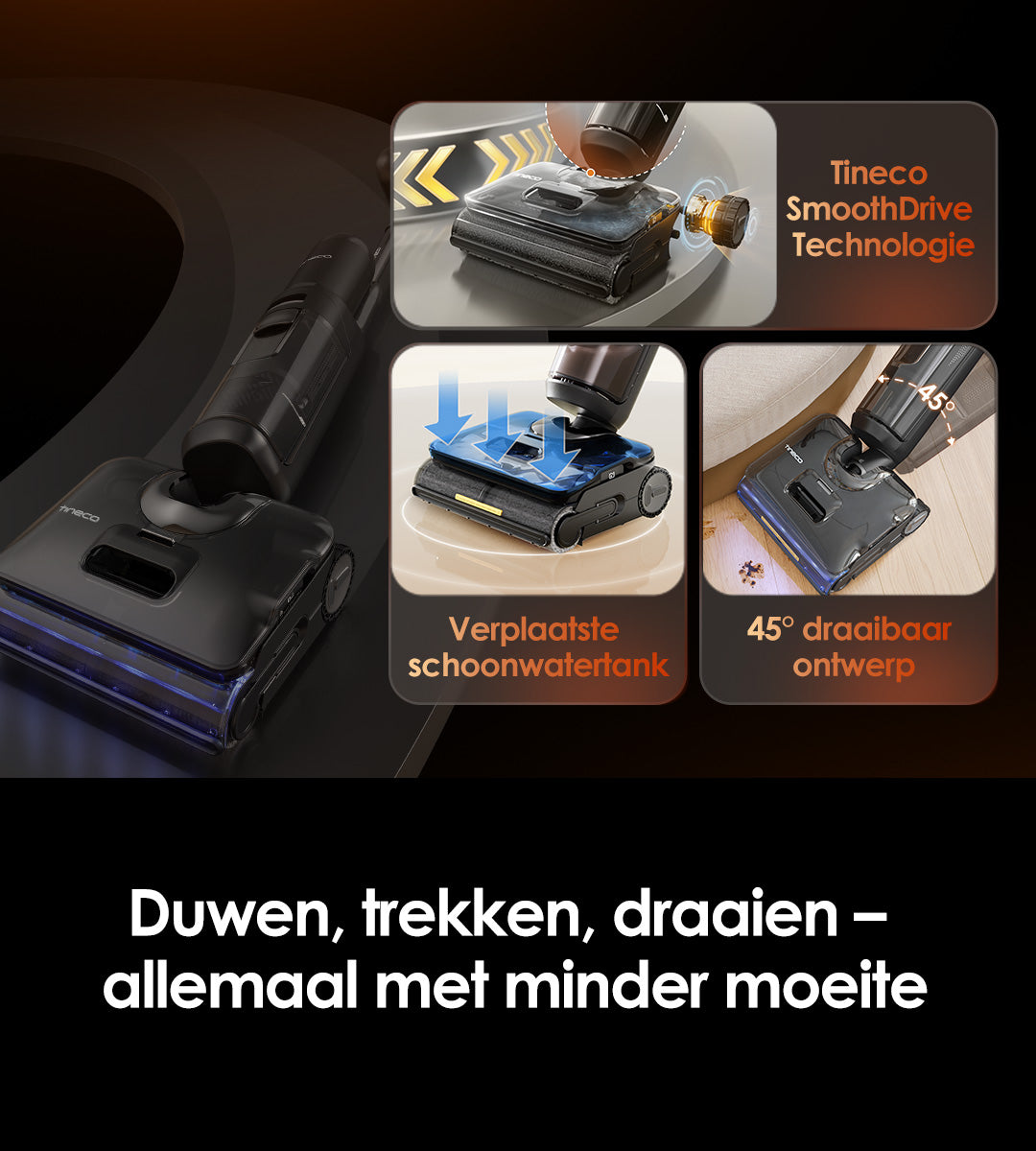 Tineco FLOOR ONE S7 Stretch Steam Stofzuiger met Dweilfunctie, stofzuiger, ​steelstofzuiger, draadloze stofzuiger, dweil, beste stofzuiger