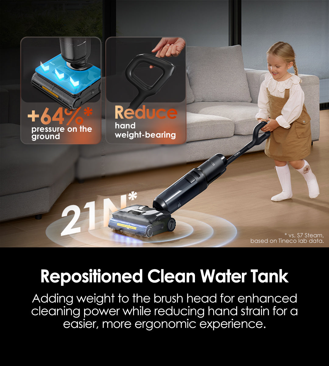Tineco FLOOR ONE S7 Stretch Steam Nass- und Trockensauger, dampfreiniger, nass trockensauger, wischsauger, staubsauger, Besen, staubsauger kabellos, akku staubsauger