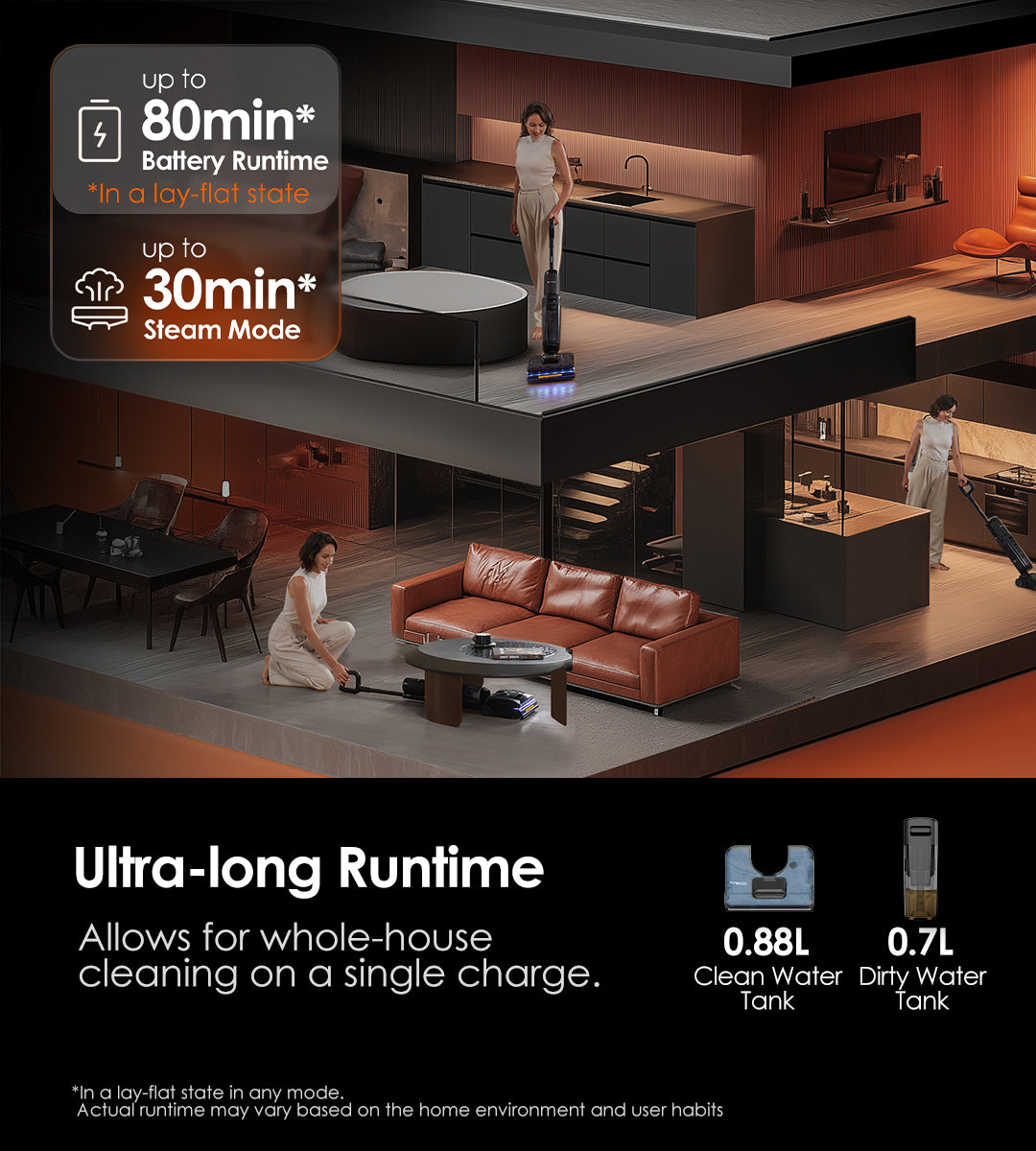 Tineco FLOOR ONE S7 Stretch Steam Nass- und Trockensauger, dampfreiniger, nass trockensauger, wischsauger, staubsauger, Besen, staubsauger kabellos, akku staubsauger
