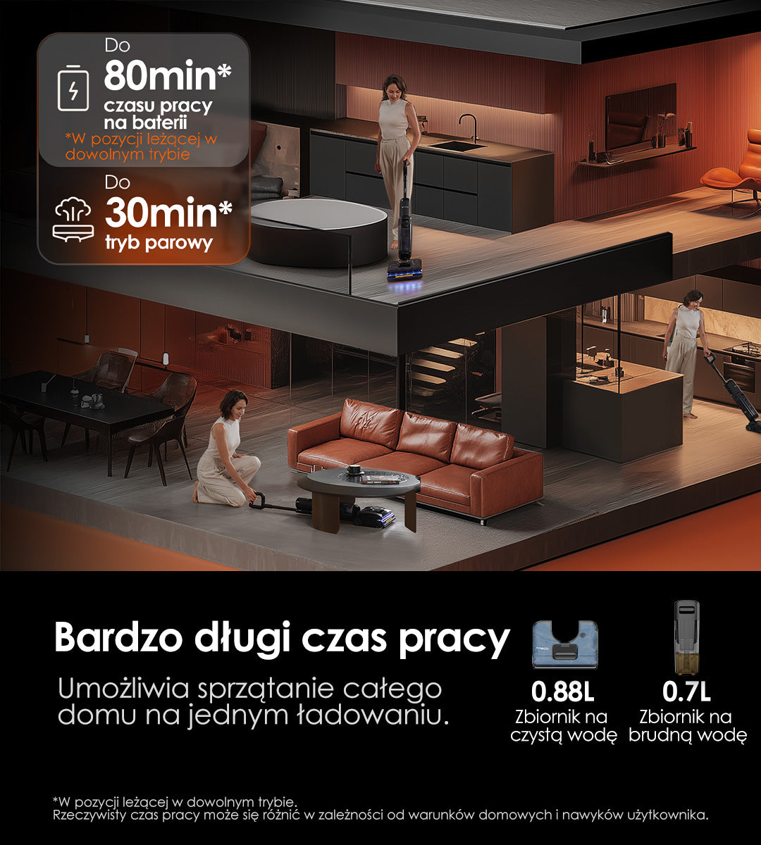 Tineco FLOOR ONE S7 Stretch Steam Odkurzacz Piorący, myjka parowa, odkurzacz, odkurzacz piorący, odkurzacz pionowy, odkurzacz myjący, odkurzacz mopujący