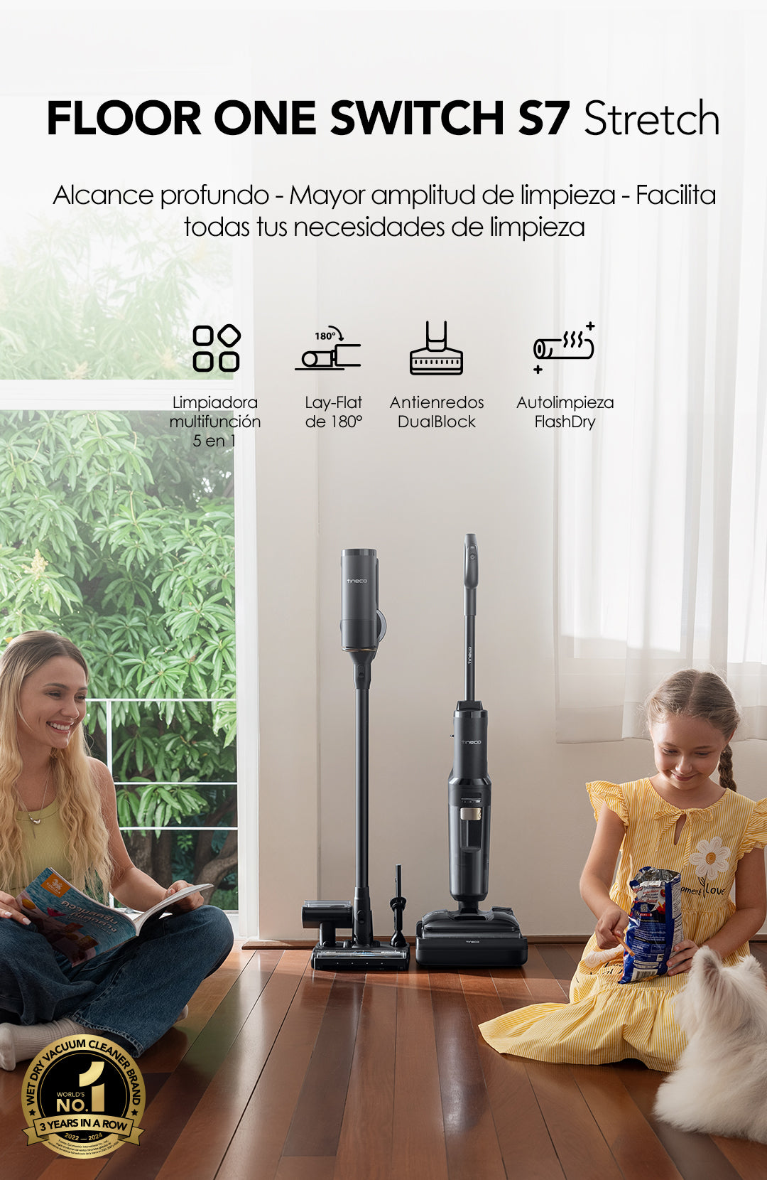 Tineco FLOOR ONE Switch S7 Stretch intelligenter Nass- und Trockensauger, wischsauger, wischmop, mopp, akku staubsauger, nass Trockensauger, beutellose staubsauger