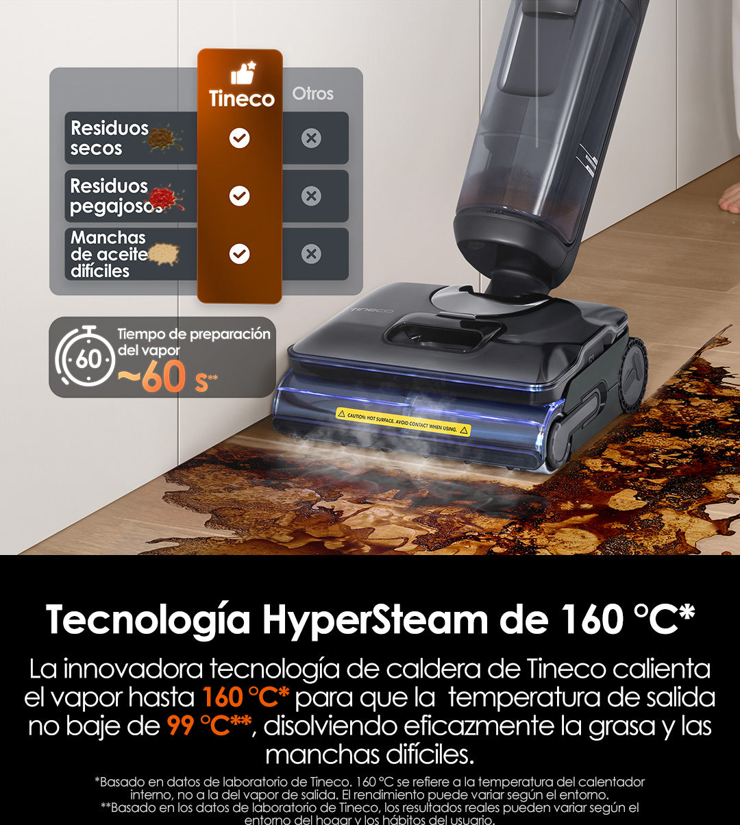 Tineco FLOOR ONE S7 Stretch Steam Aspiradora en Seco y Húmedo,aspiradora sin cable, aspiradora de mano, aspirador sin cable