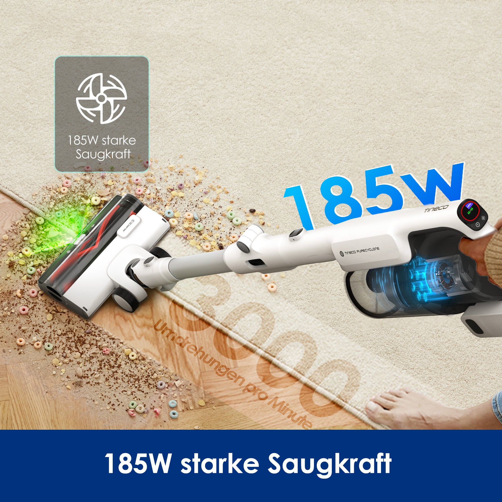 Tineco PURE ONE A50S Plus kabelloser Stabstaubsauger, staubsauger, staubsauger kabellos, akku staubsauger, kabelloser staubsauger