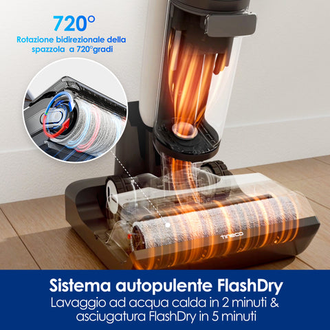 Tineco FLOOR ONE S7 FlashDry Lavapavimenti e Aspirapolvere intelligente per liquidi e solidi