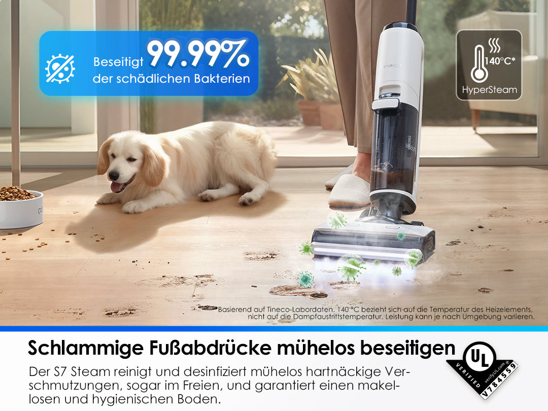 Tineco FLOOR ONE S7 Steam intelligenter Nass- und Trockensauger, Dampfreiniger，nasssauger, nass trockensauger, staubsauger, wischsauger, wischmop