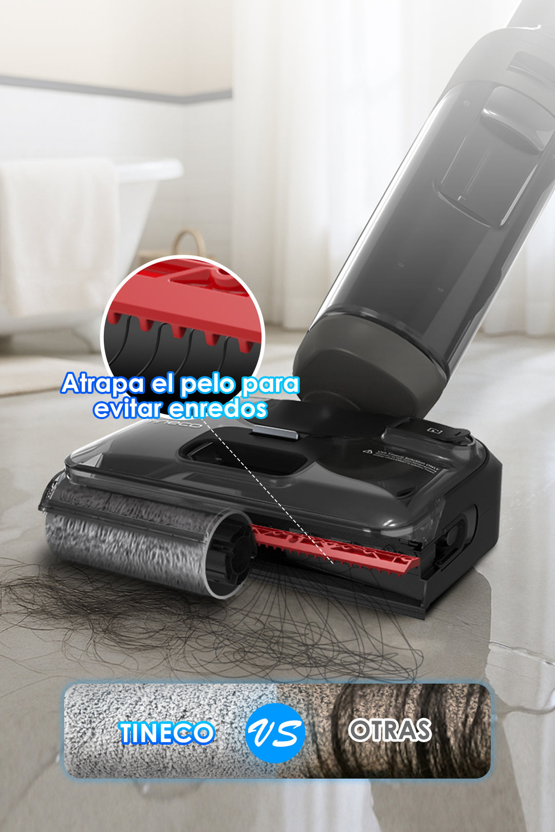 Tineco FLOOR ONE i6 Stretch Aspiradora en Seco y Húmedo, aspiradora sin cable, aspiradora de mano, aspirador sin cable, aspiradoras sin cable