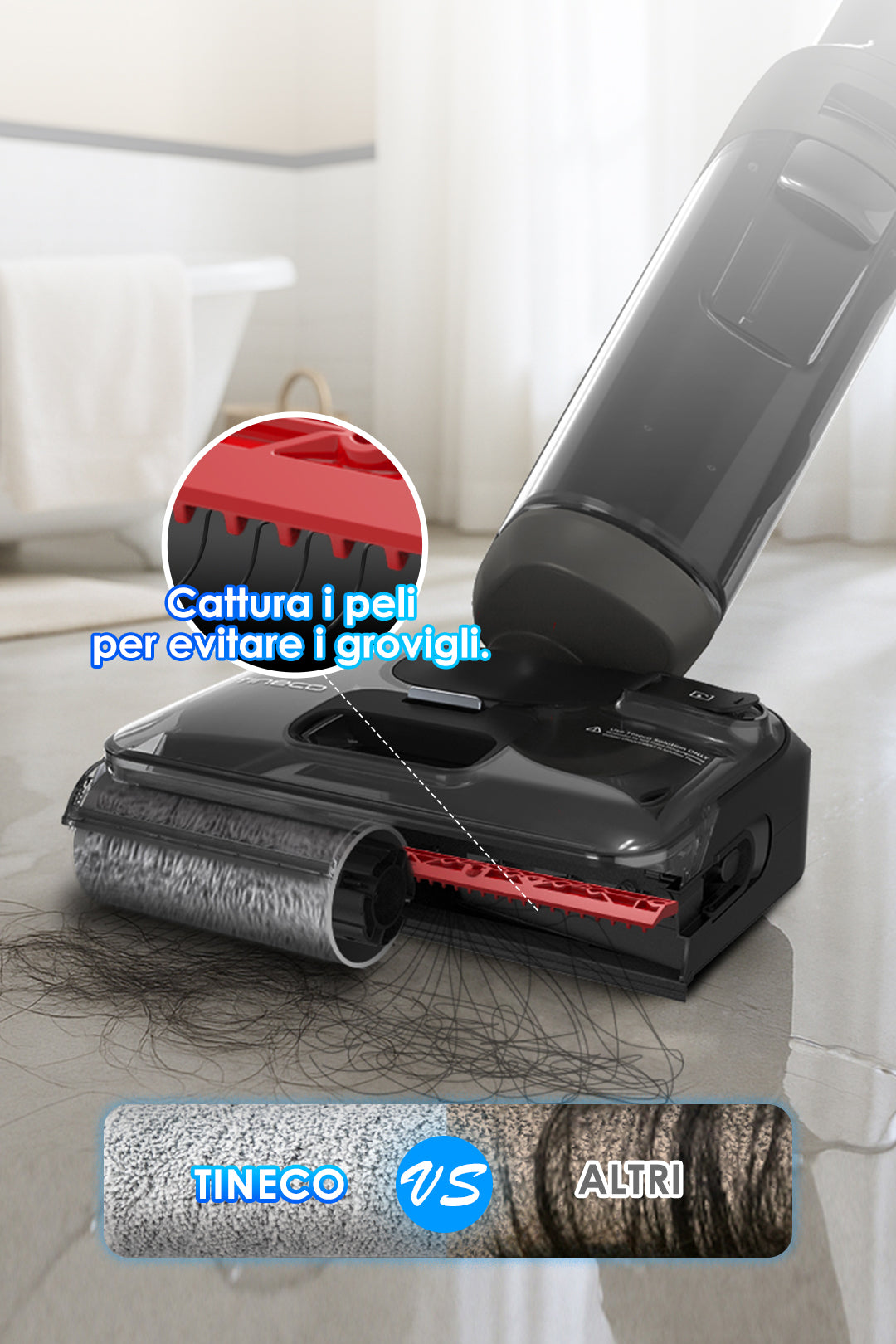 Tineco FLOOR ONE i6 Stretch Nass- und Trockensauger, aspirapolvere senza fili, scopa elettrica senza fili