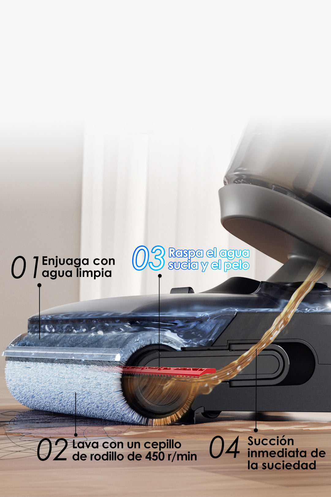 Tineco FLOOR ONE i6 Stretch Aspiradora en Seco y Húmedo, aspiradora sin cable, aspiradora de mano, aspirador sin cable, aspiradoras sin cable