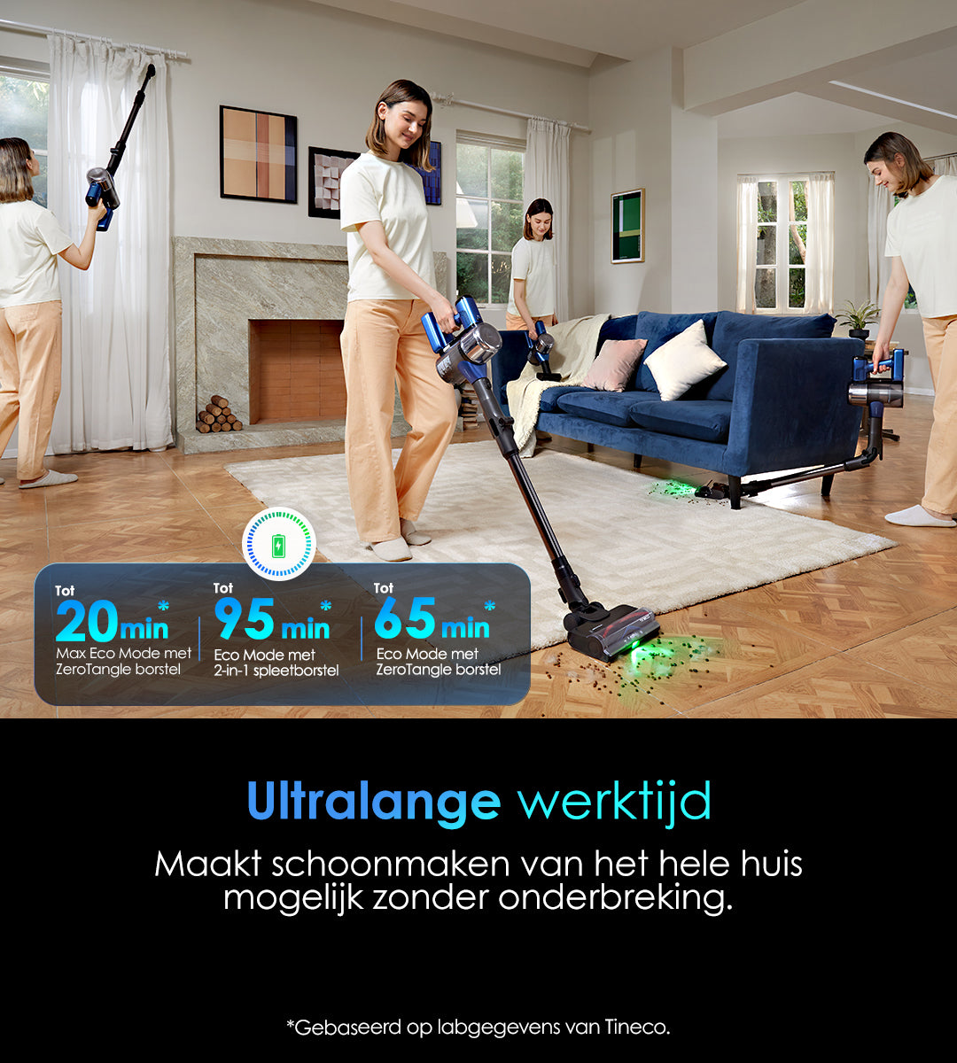 Tineco PURE ONE S50 PRO Snoerloze Slimme Stofzuiger, stofzuiger, ​steelstofzuiger, draadloze stofzuiger, dweil, beste stofzuiger