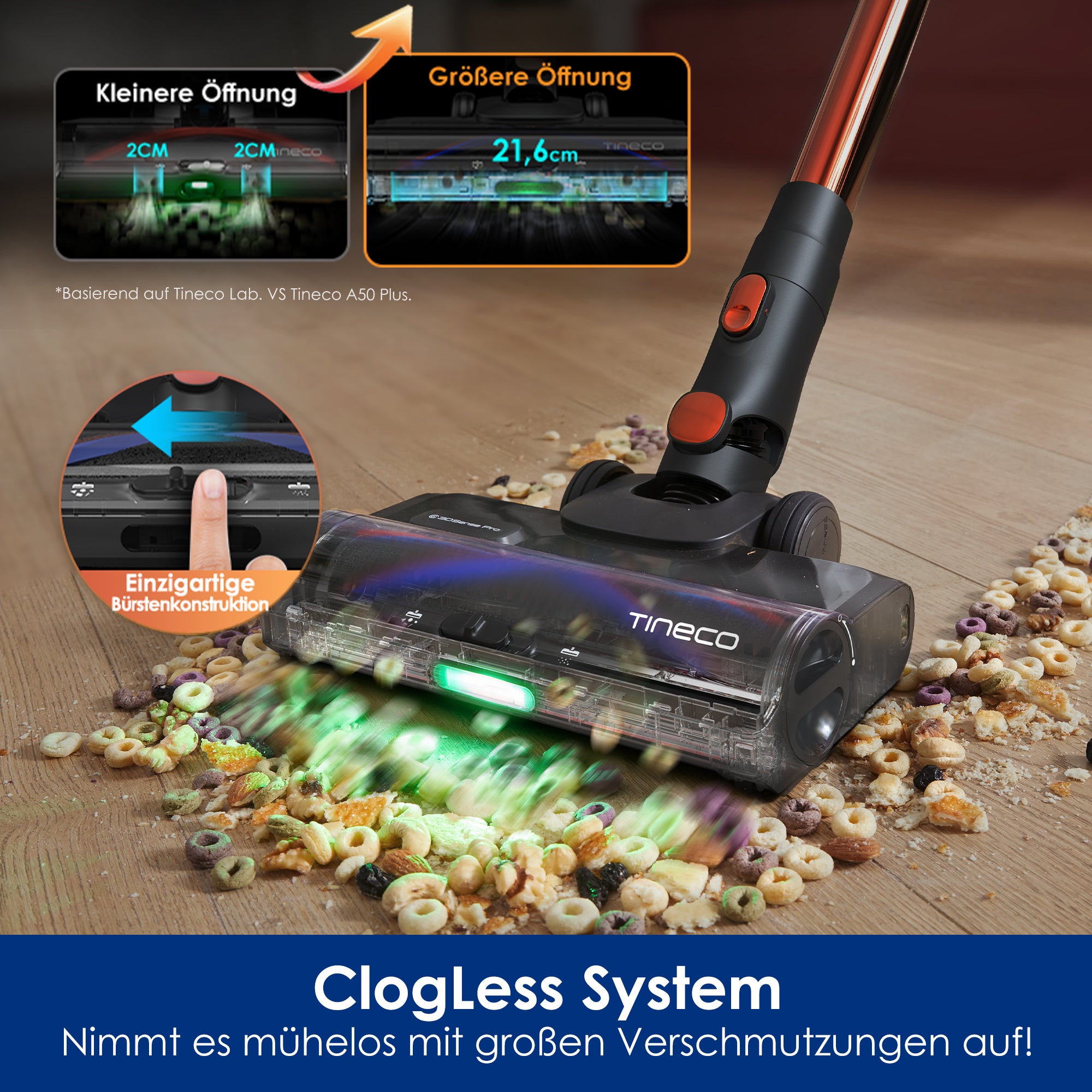 TINECO PURE ONE S70 Smarter Akkustaubsauger blau-orange