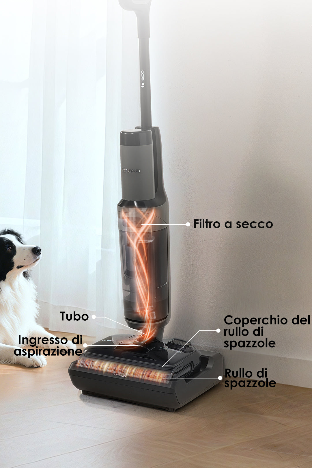 Tineco FLOOR ONE i6 Stretch Nass- und Trockensauger, aspirapolvere senza fili, scopa elettrica senza fili