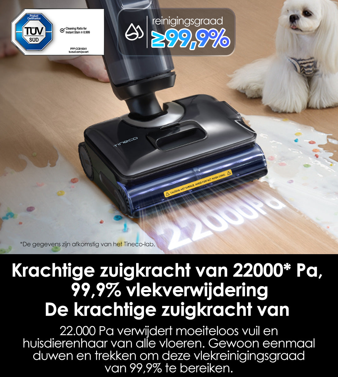 Tineco FLOOR ONE S7 Stretch Steam Stofzuiger met Dweilfunctie, stofzuiger, ​steelstofzuiger, draadloze stofzuiger, dweil, beste stofzuiger
