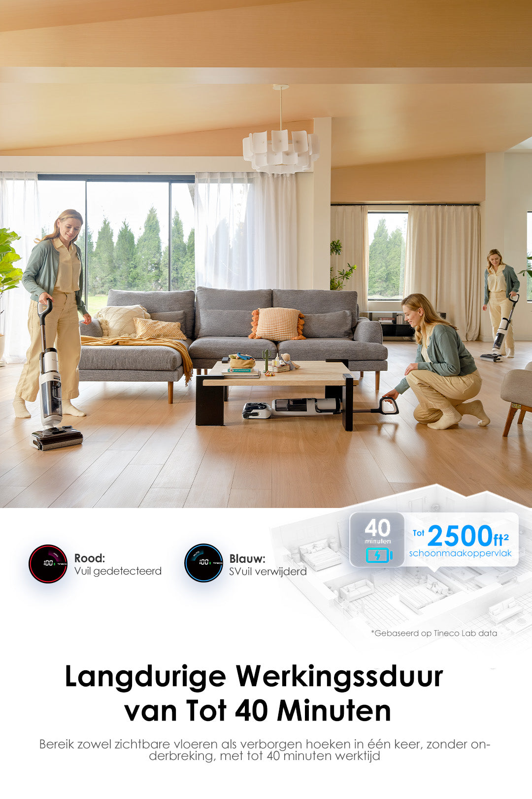 Tineco Floor ONE STRETCH S6 Intelligente Stofzuiger met Dweilfunctie, stofzuiger, ​steelstofzuiger, draadloze stofzuiger, beste stofzuiger, dweil