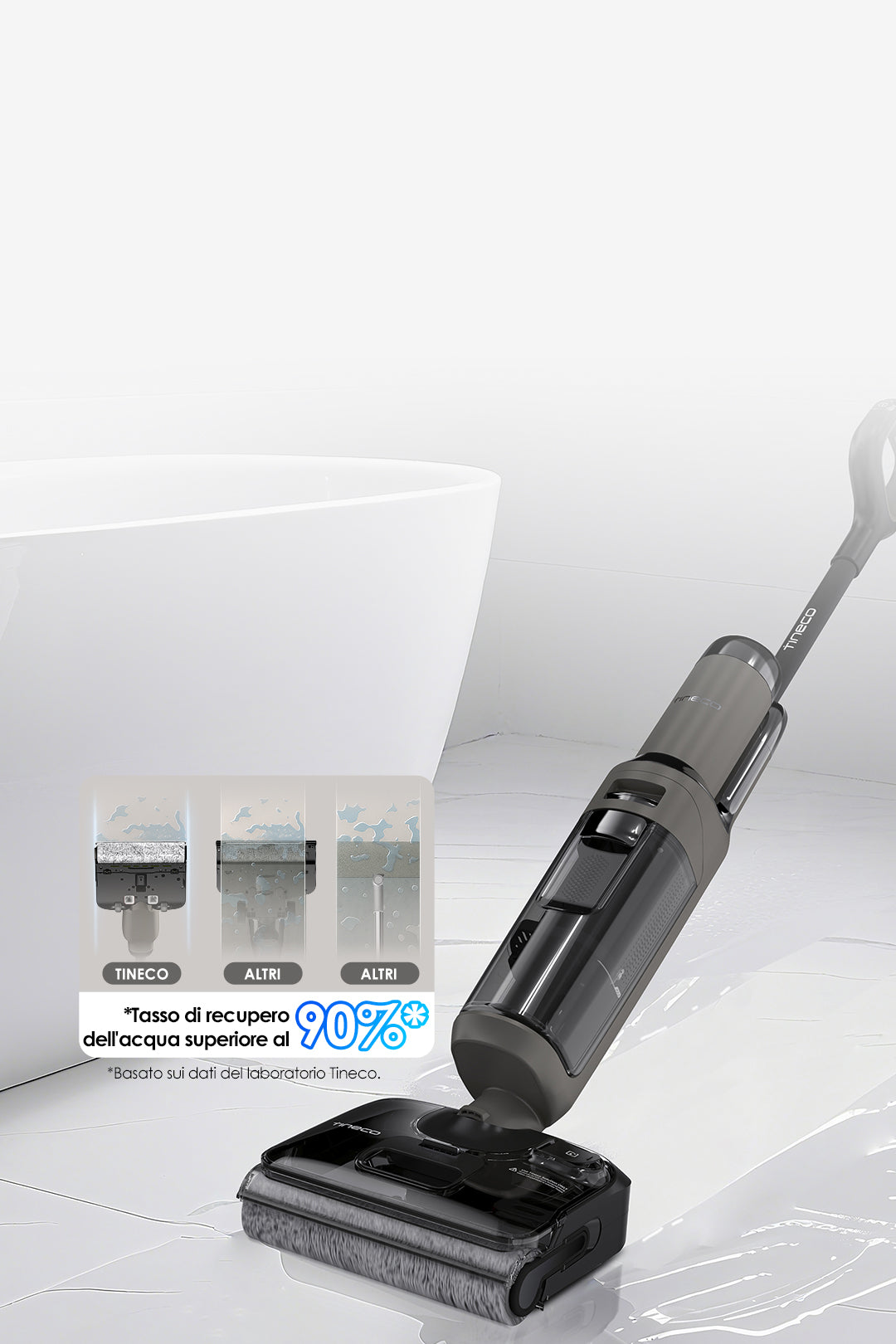Tineco FLOOR ONE i6 Stretch Nass- und Trockensauger, aspirapolvere senza fili, scopa elettrica senza fili