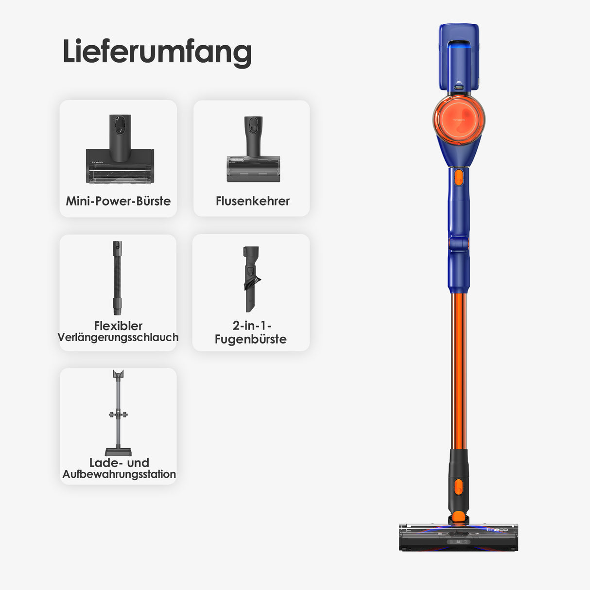 TINECO PURE ONE S70 Smarter Akkustaubsauger Orange-blau
