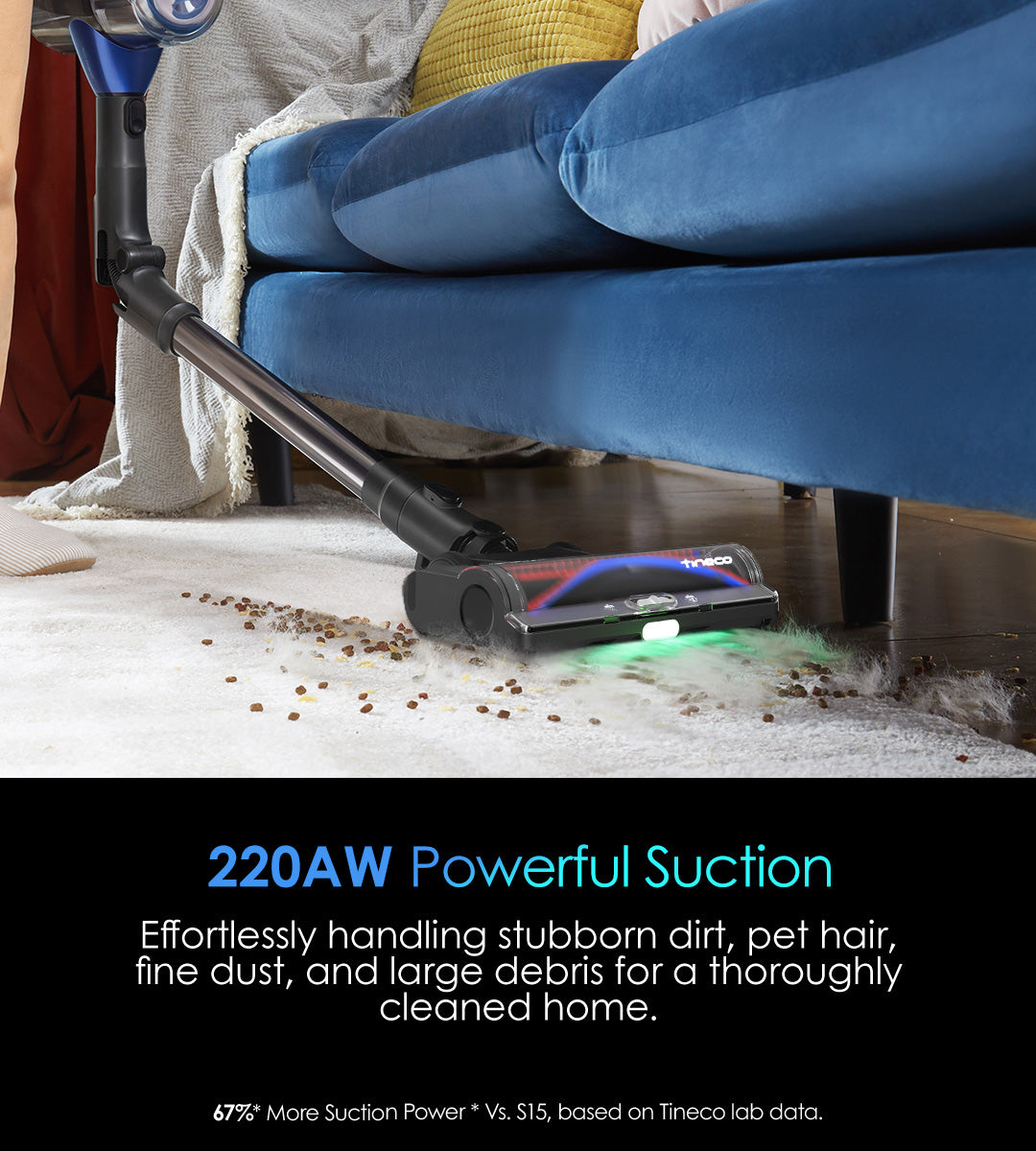TINECO PURE ONE S50 PRO Smarter Akkustaubsauger, staubsauger, staubsauger kabellos, kabelloser staubsauger, bester akku staubsauger, Tineco Akku Staubsauger mit 200AW starker Saugkraft - mühelose Entfernung von hartnäckigem Schmutz, Tierhaaren, Feinstaub und großen Abfällen, Teppichreiniger für Haustierhaushalt, 67% mehr Saugkraft als Tineco S15