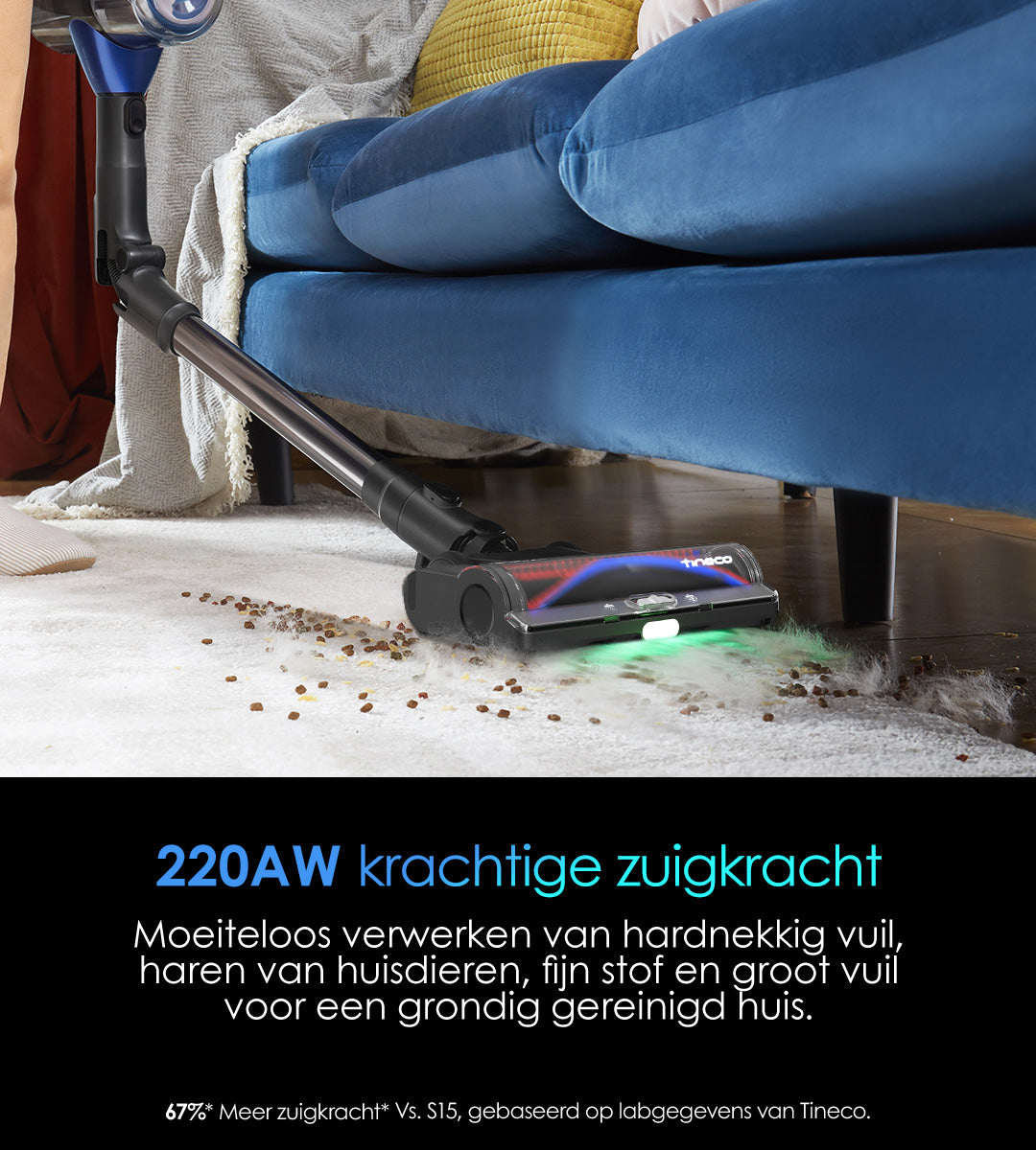Tineco PURE ONE S50 PRO Snoerloze Slimme Stofzuiger, stofzuiger, ​steelstofzuiger, draadloze stofzuiger, dweil, beste stofzuiger